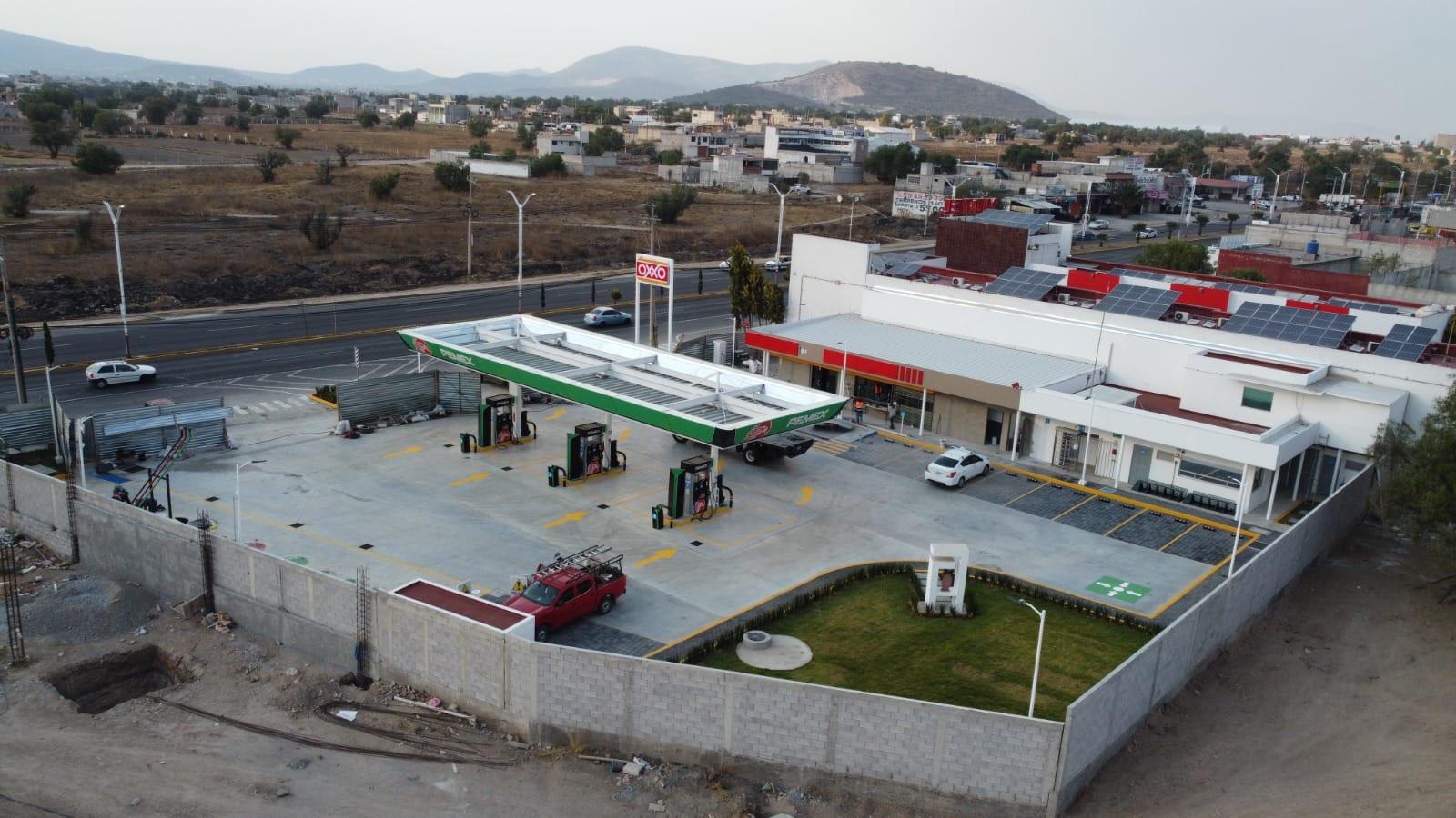 Vista aérea de la estación ACE Combustibles terminada en Tizayuca