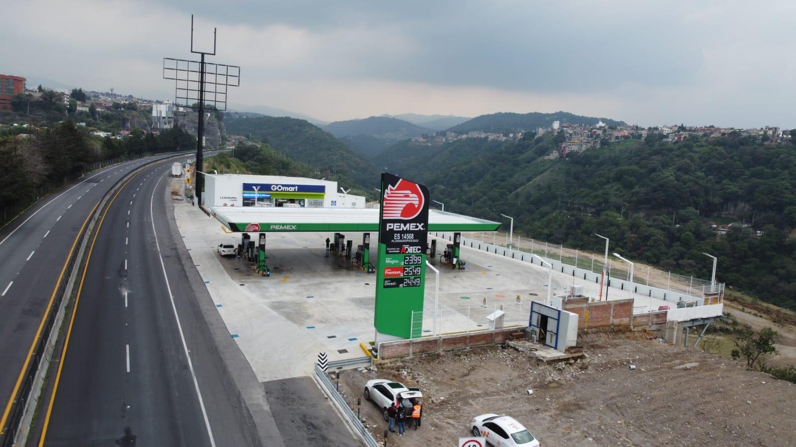 Vista aérea de la estación Mulata sobre la autopista Chamapa–Lechería